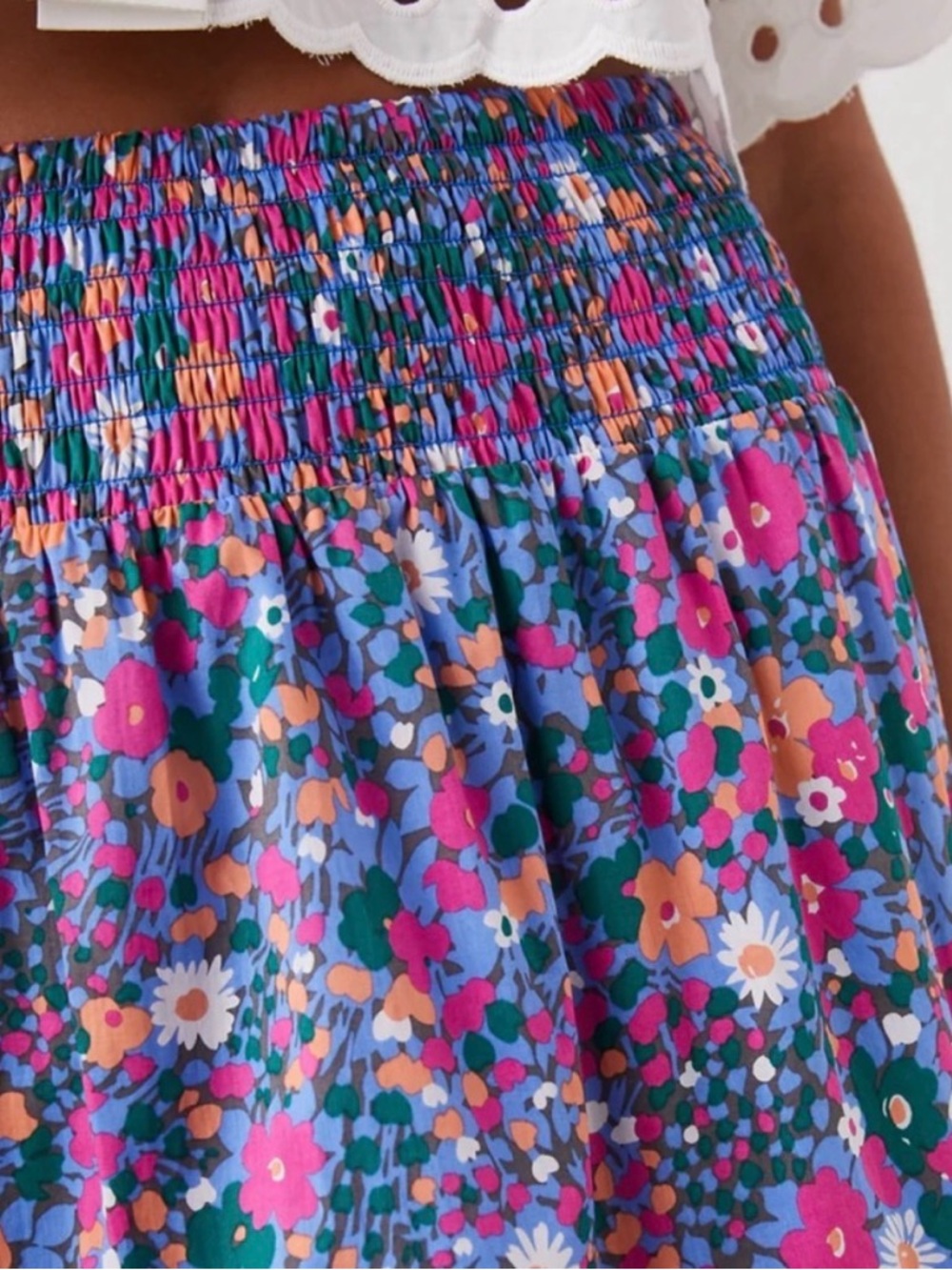RAILS Edina Floral Tiered Cotton Skirt Leilani Floral Midi Skirt Sz M Boho EUC - Picture 3 of 7